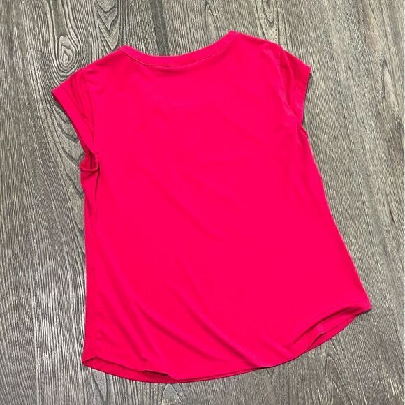7th Avenue New York & Company Blouse Cap Sleeves V-Neck Cut Out Pink Medium - Picture 4 of 4